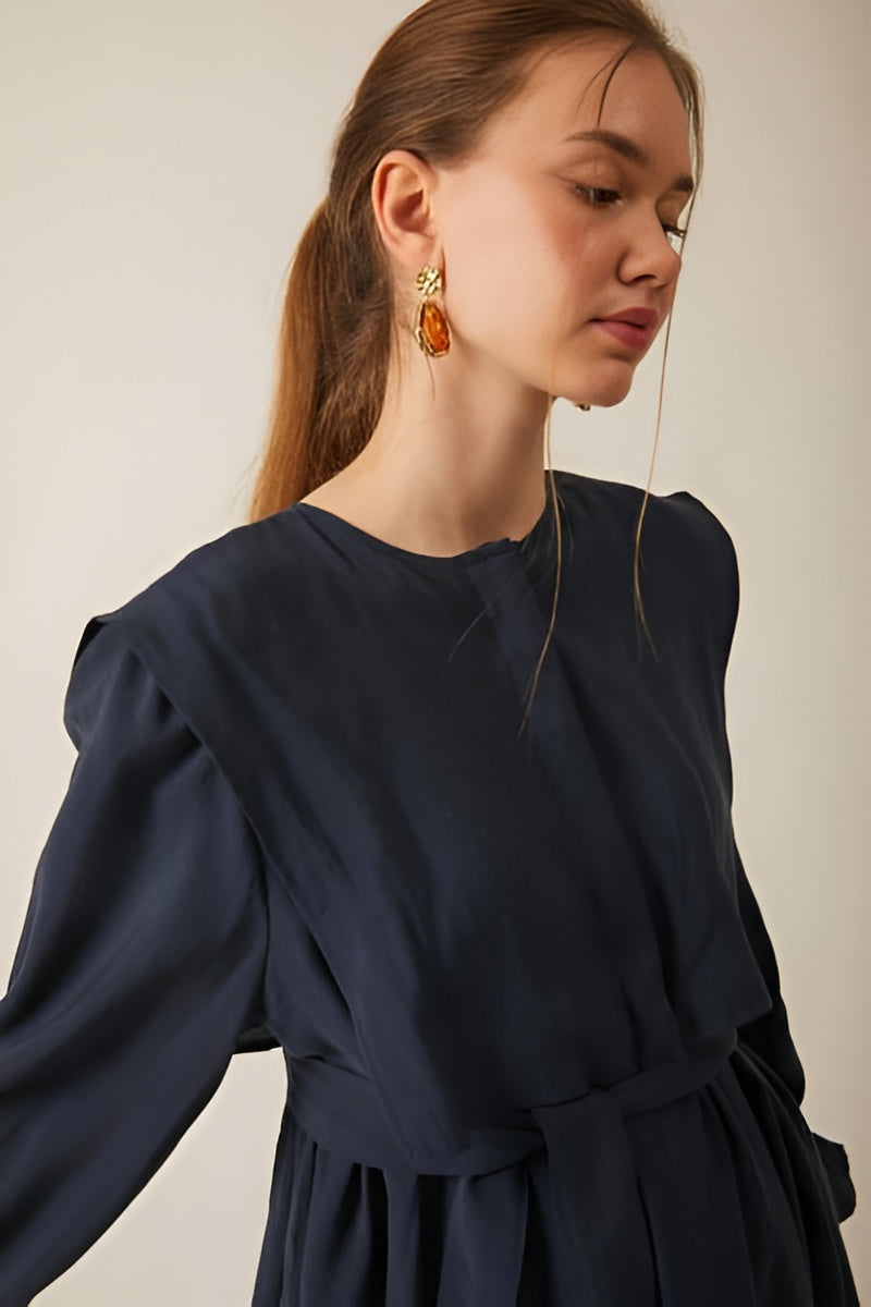 Deren Modal Elbise – Lacivert