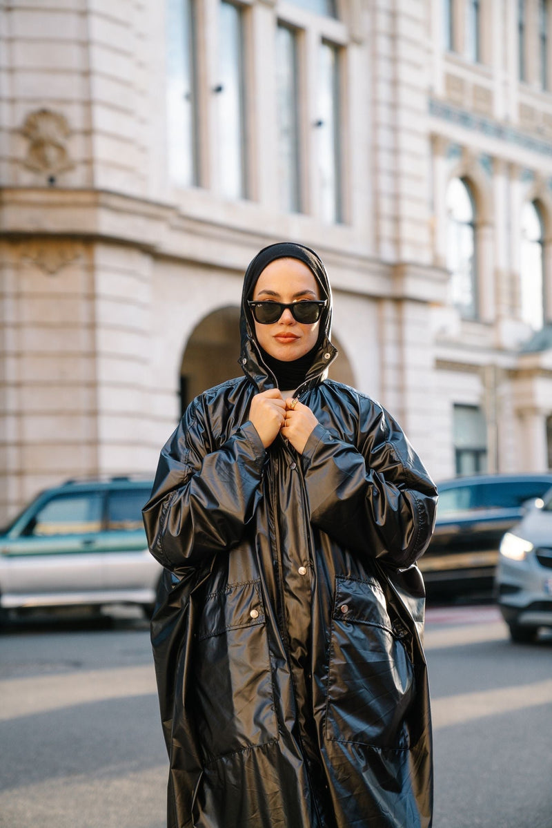 OVERSİZE BLACK RAINCOAT