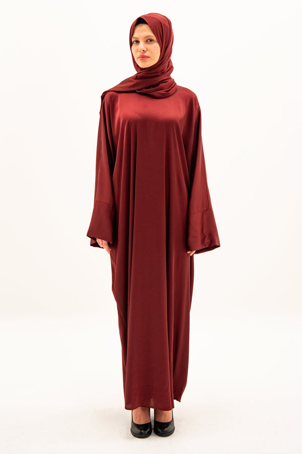 SILK SATIN SET CLARET RED