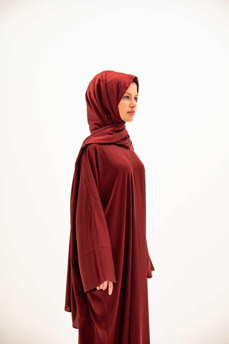 SILK SATIN SET CLARET RED