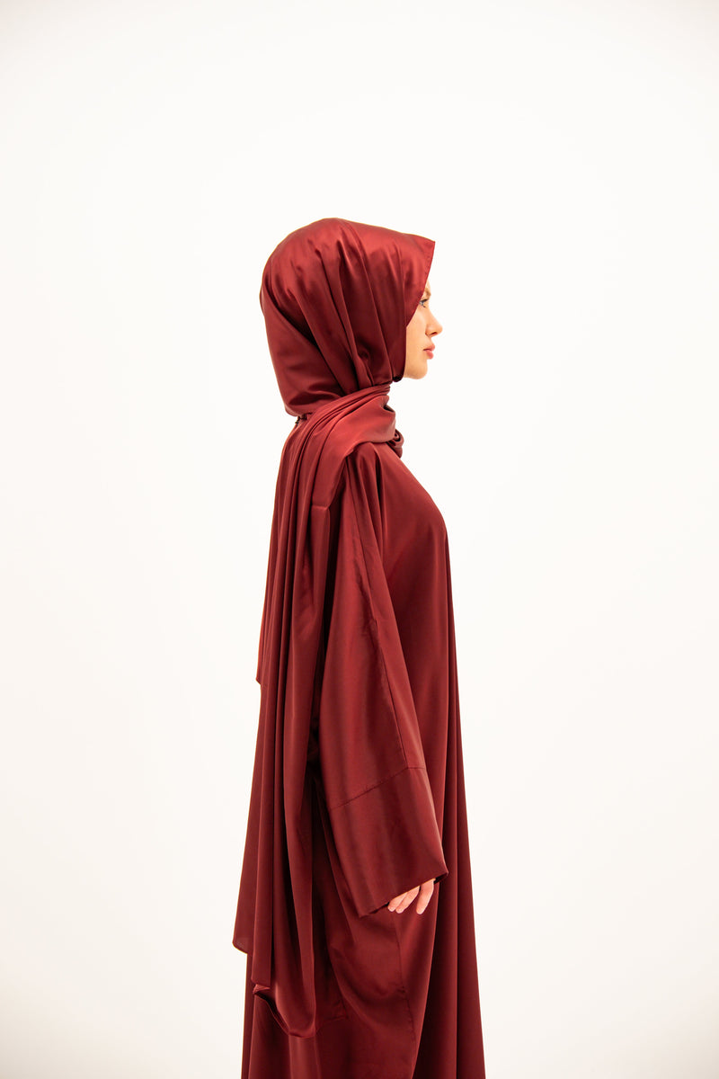SILK SATIN SET CLARET RED