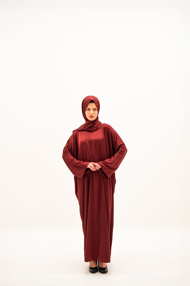 SILK SATIN SET CLARET RED