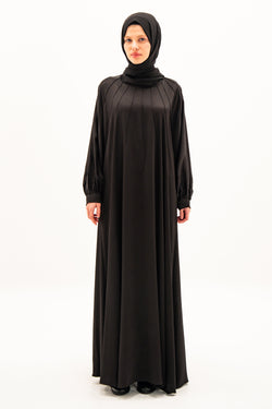 SATEN ABAYA BLACK