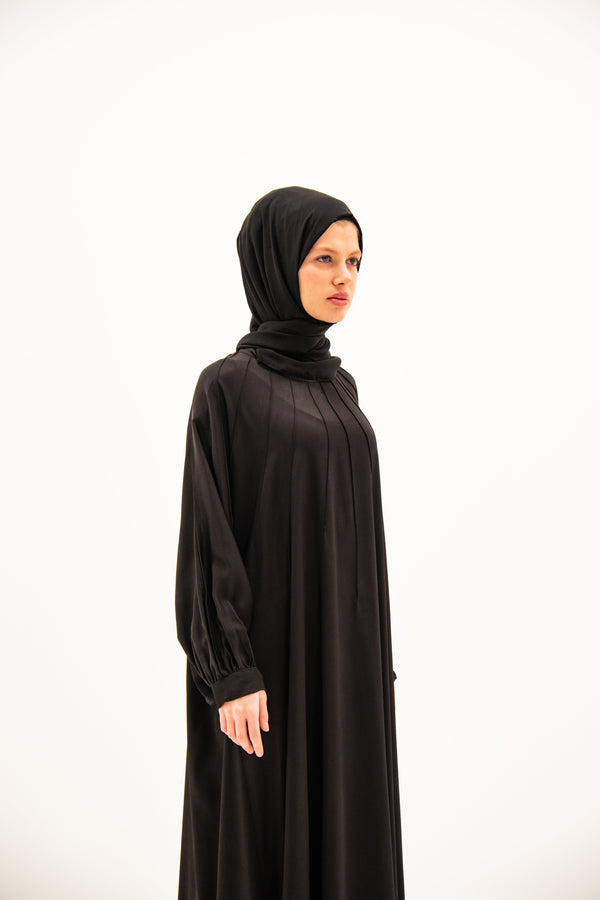 SATEN ABAYA BLACK