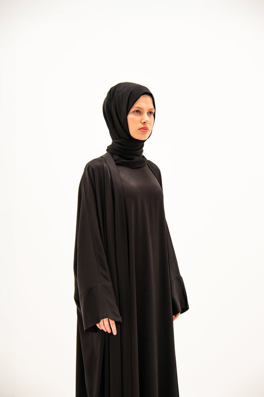 Pamuklu Saten Abaya Takımı