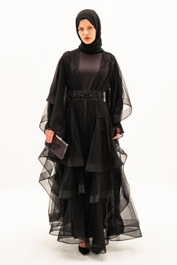 Volanlı Tül Abaya