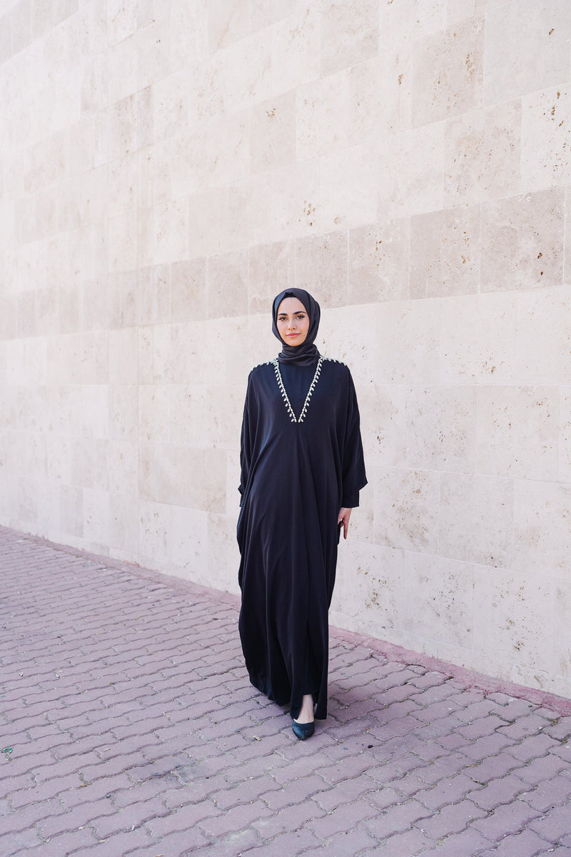 CRYSTAL EMBROIDERED LIVA ABAYA
