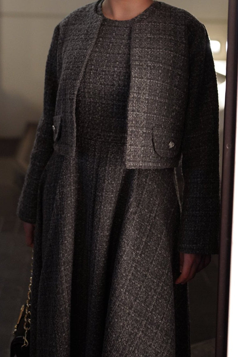 DRESS JACKET SET [GREY)