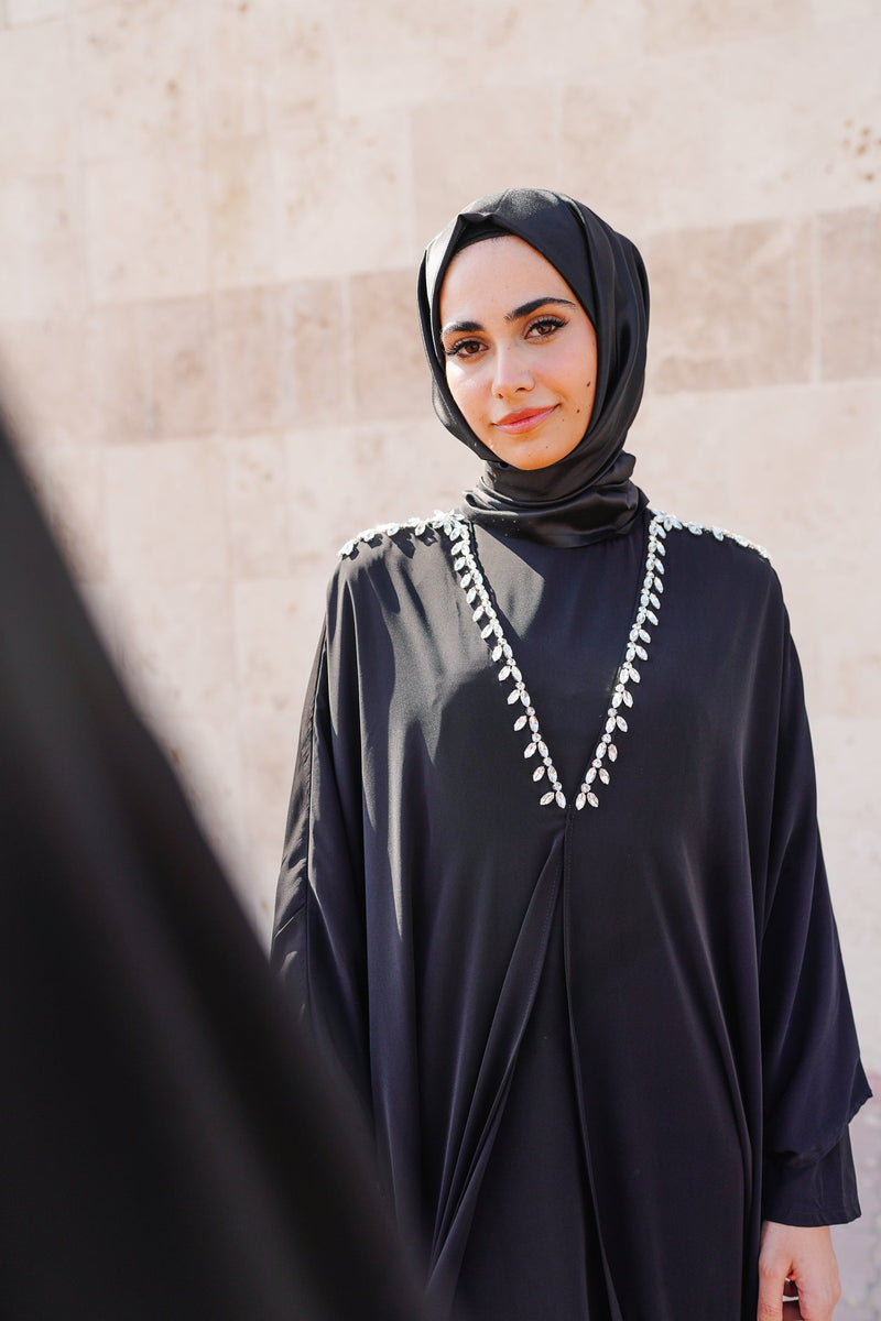 CRYSTAL EMBROIDERED LIVA ABAYA