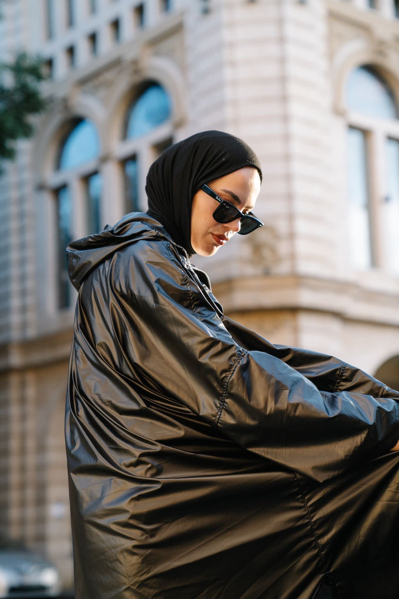 OVERSİZE BLACK RAINCOAT