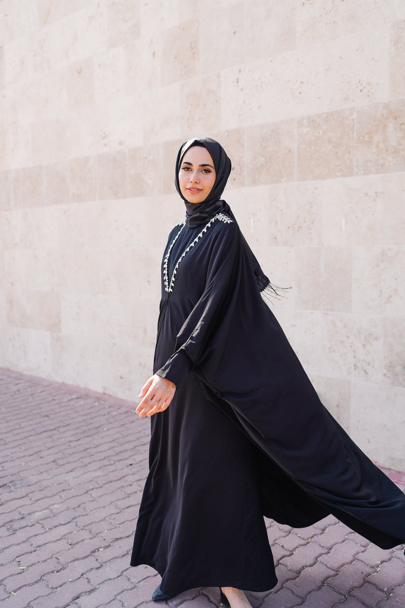 CRYSTAL EMBROIDERED LIVA ABAYA
