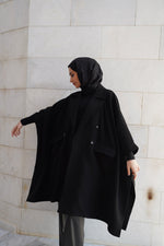 Wool Blend Poncho Jacket
