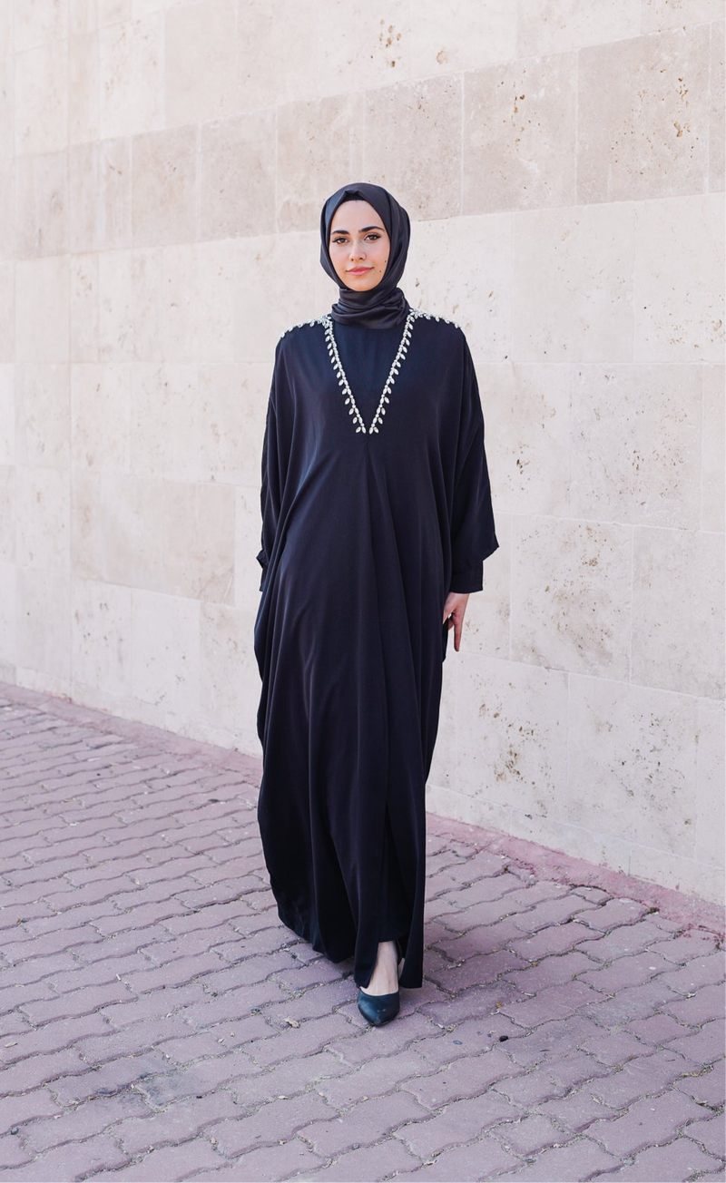 CRYSTAL EMBROIDERED LIVA ABAYA