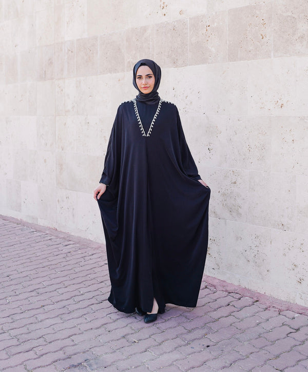CRYSTAL EMBROIDERED LIVA ABAYA