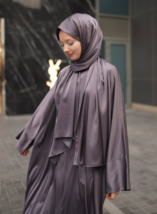 طقم حرير ساتان أرجواني