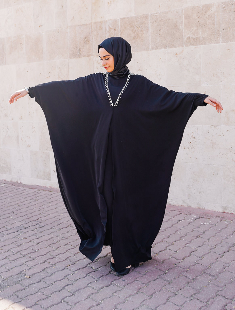 CRYSTAL EMBROIDERED LIVA ABAYA