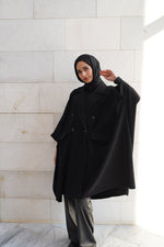 Wool Blend Poncho Jacket