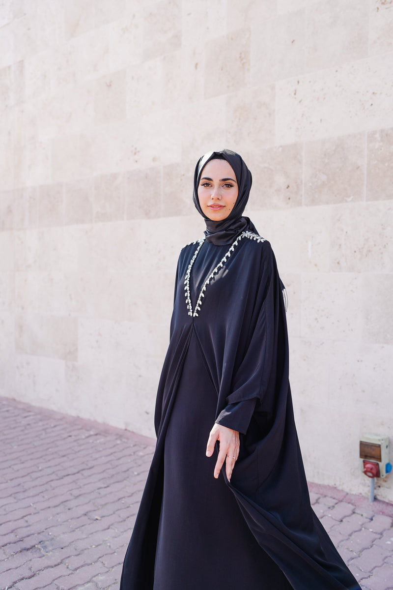 CRYSTAL EMBROIDERED LIVA ABAYA