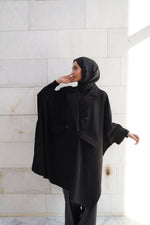 Wool Blend Poncho Jacket