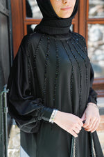Cotton Satin Dress with Crystal Embroidery