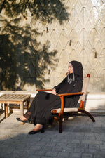 Crystal-Striped Abaya Set
