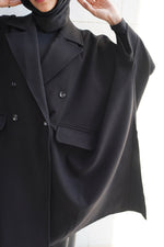 Wool Blend Poncho Jacket