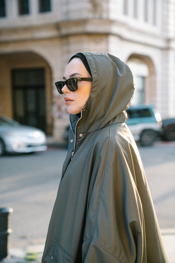 OVERSİZE GREEN RAİNCOAT