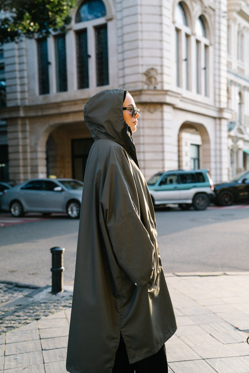 OVERSİZE GREEN RAİNCOAT