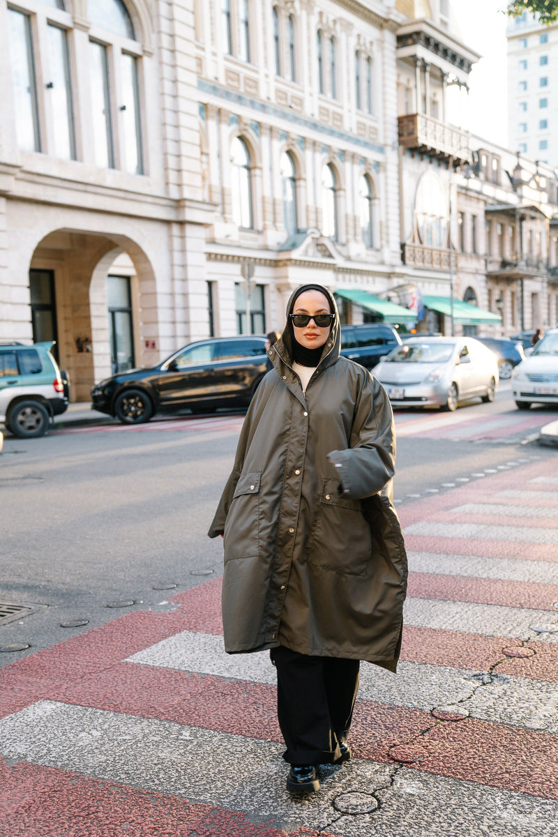 OVERSİZE GREEN RAİNCOAT