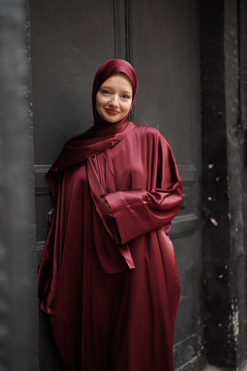 SILK SATIN SET CLARET RED