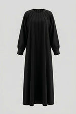 Cotton Satin Dress with Crystal Embroidery