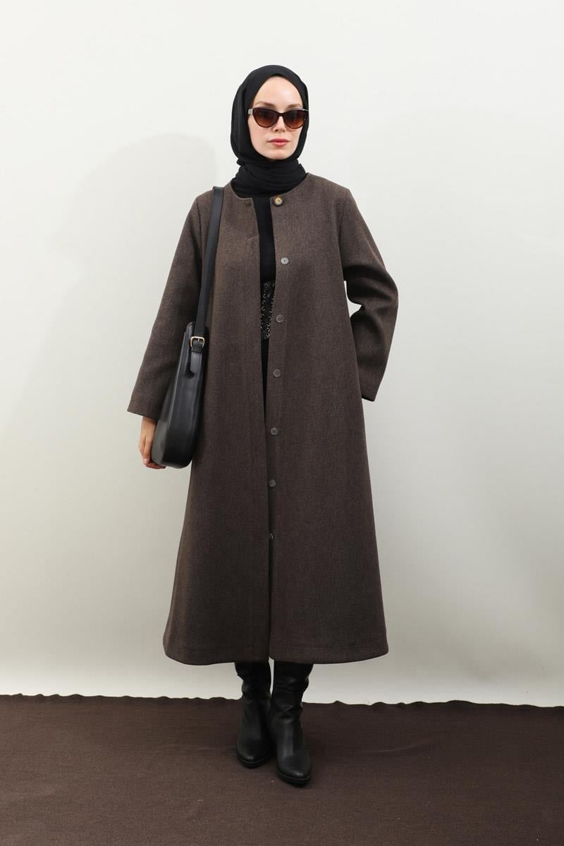 Pelerinli Kaban Kahverengi