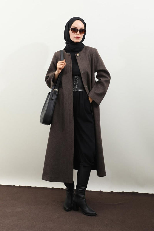 Pelerinli Kaban Kahverengi